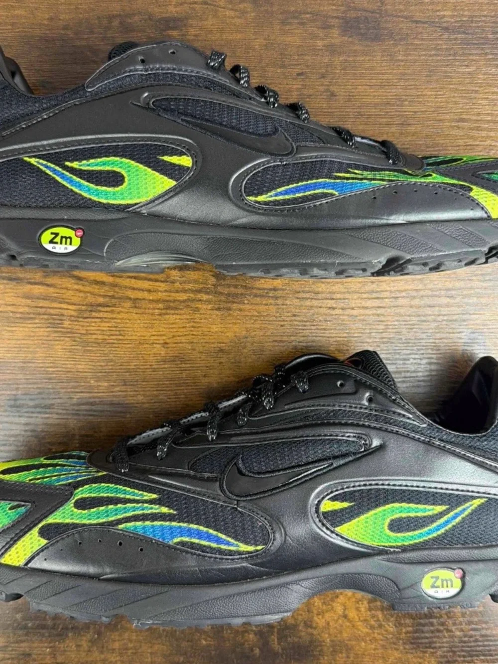 Nike Zoom Streak Spectrum Plus x Supreme Black Green Flame Size 13 AQ1279-001 OG